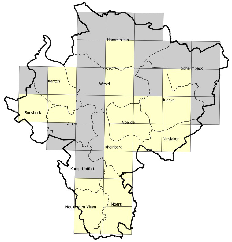 Karte Quadrantenabdeckung